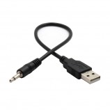 USB to 3.5mm mono male cable  Automobile AUX audio conversion cable
